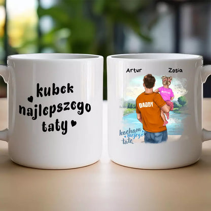 Kubek dla Taty "Tata z córką na rękach"