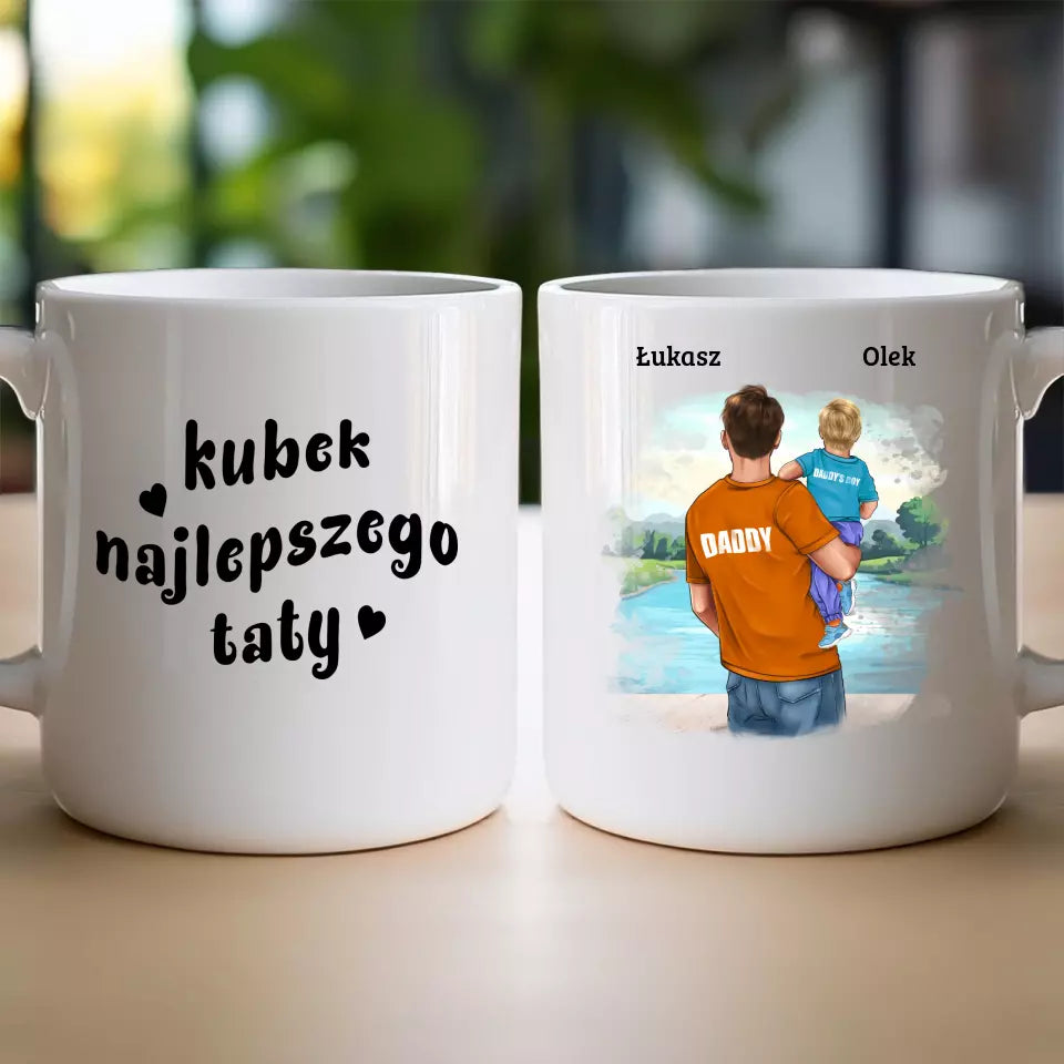 Kubek dla Taty "Tata z synem na rękach"