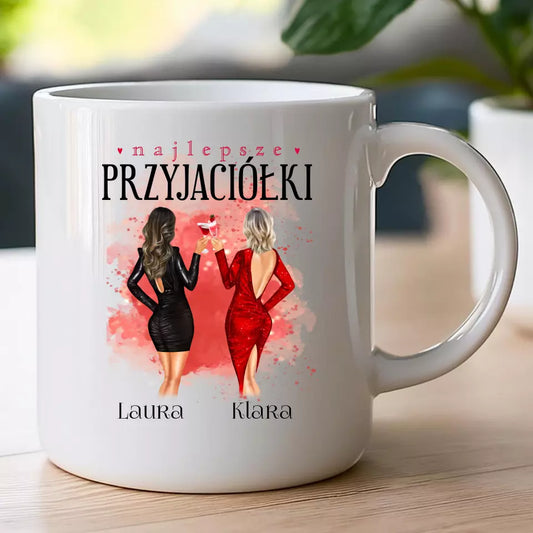 Personalizowany kubek dla Przyjaciółek "Przyjaciółki w eleganckich strojach"