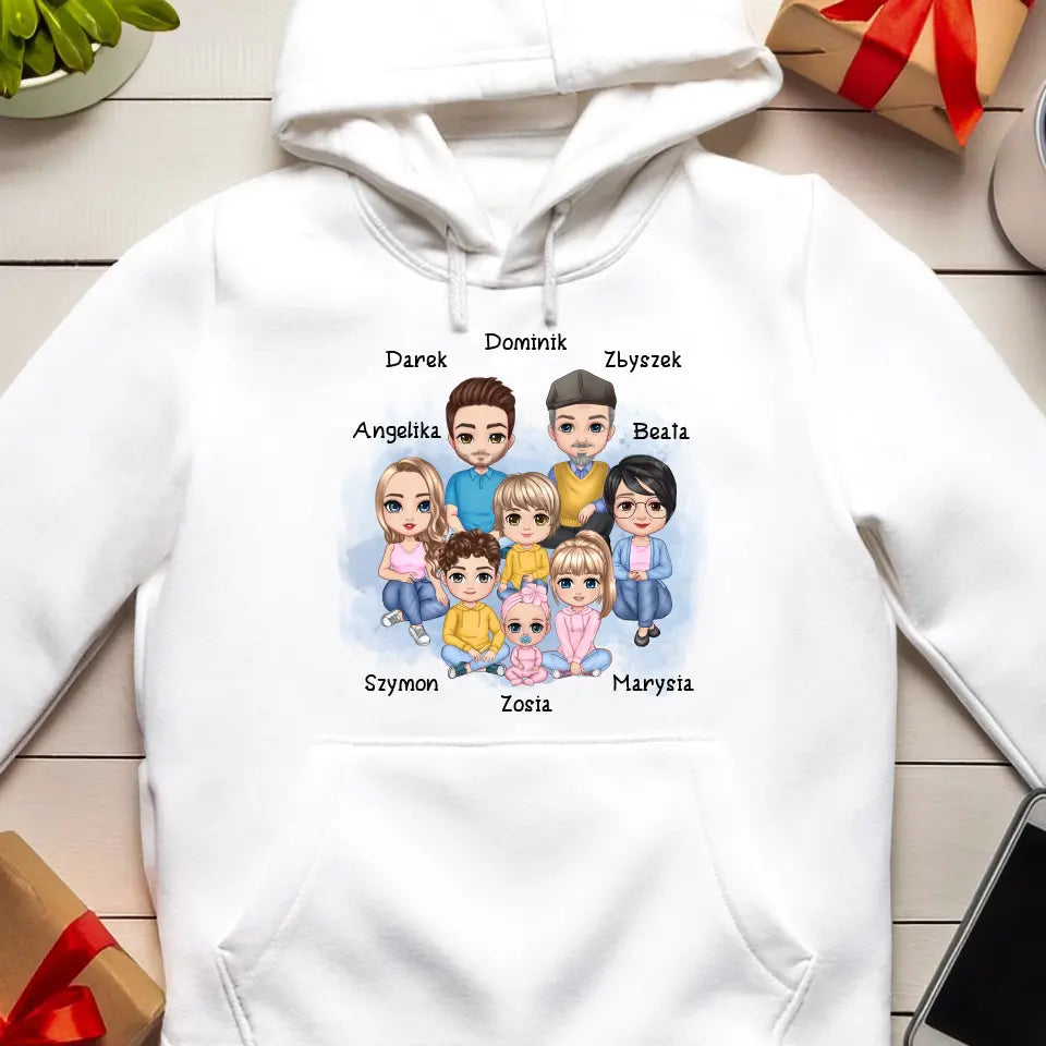 Personalizowana bluza kangur dla Rodziny "Dziadkowie, Rodzice, Dzieci"