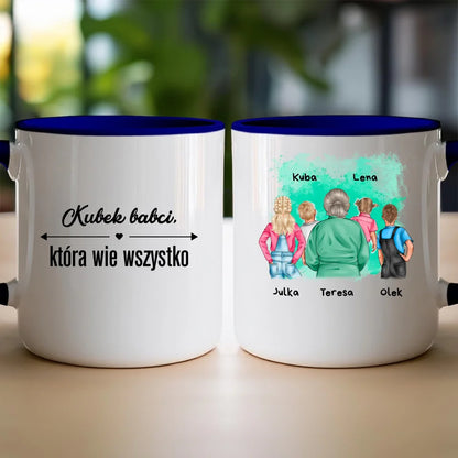 Kubek personalizowany dla Babci "Babcia z wnukami, 2-5 osób