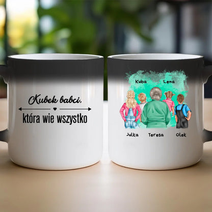 Kubek personalizowany dla Babci "Babcia z wnukami, 2-5 osób