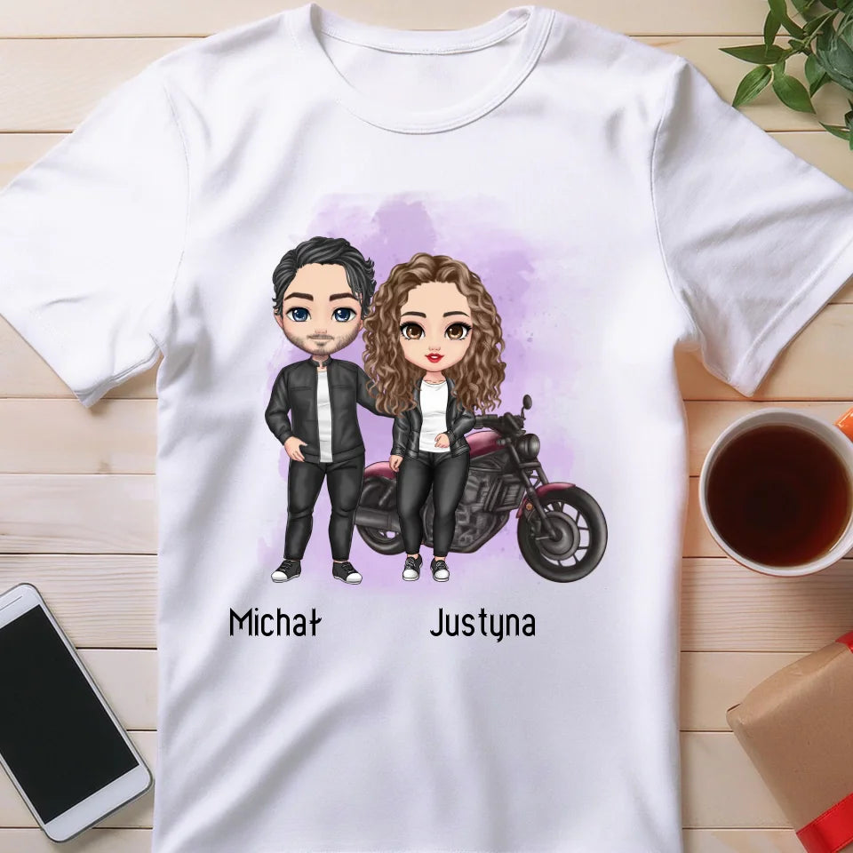 Koszulka personalizowana dla par - motocykliści #61
