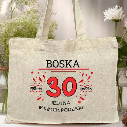 Torba z nadrukiem na Urodziny "Boska 30-tka", personalizowana