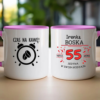 Kubek na Urodziny "Boska 55-tka", personalizowana