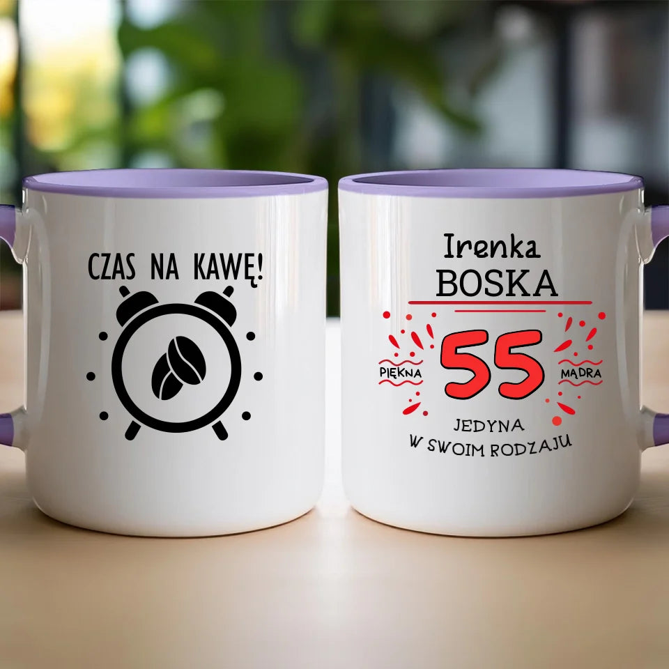 Kubek na Urodziny "Boska 55-tka", personalizowana