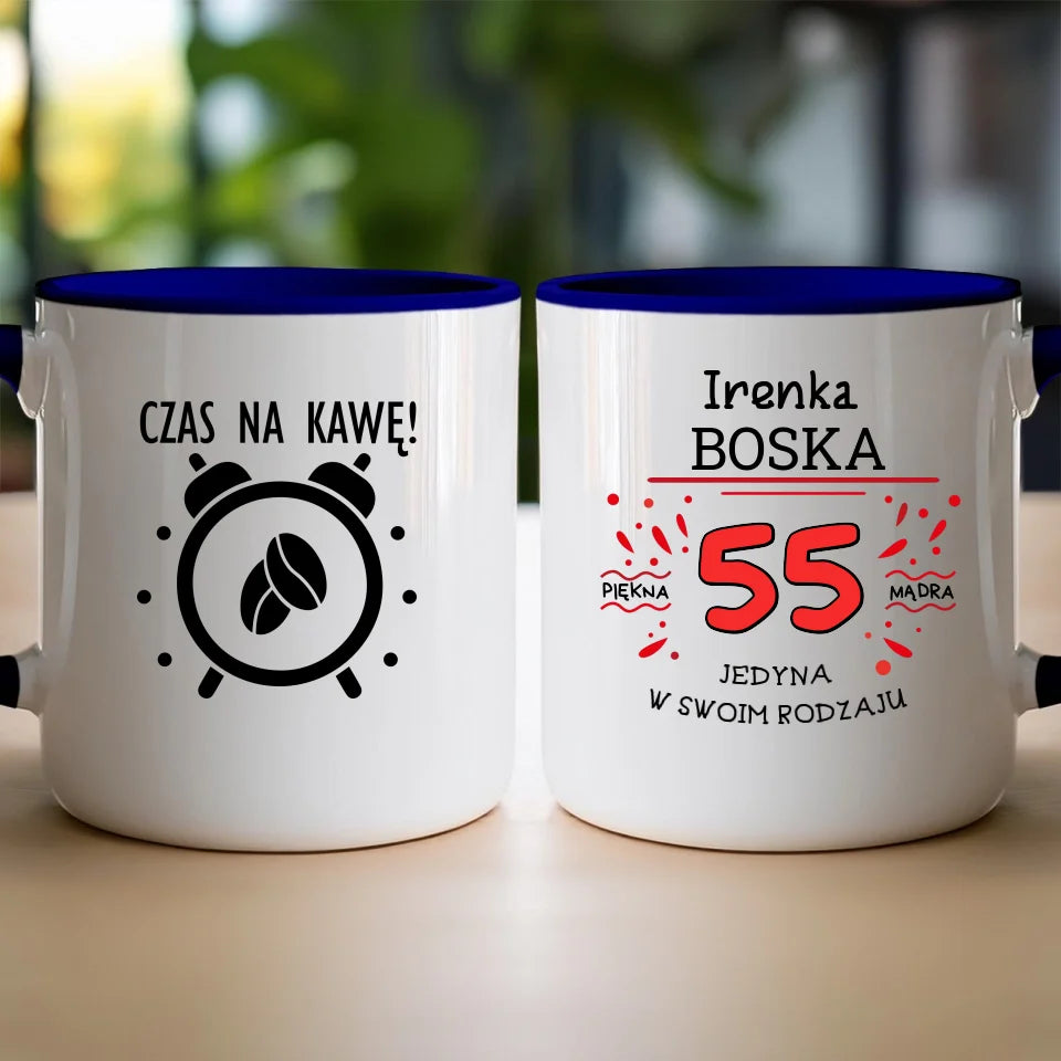 Kubek na Urodziny "Boska 55-tka", personalizowana