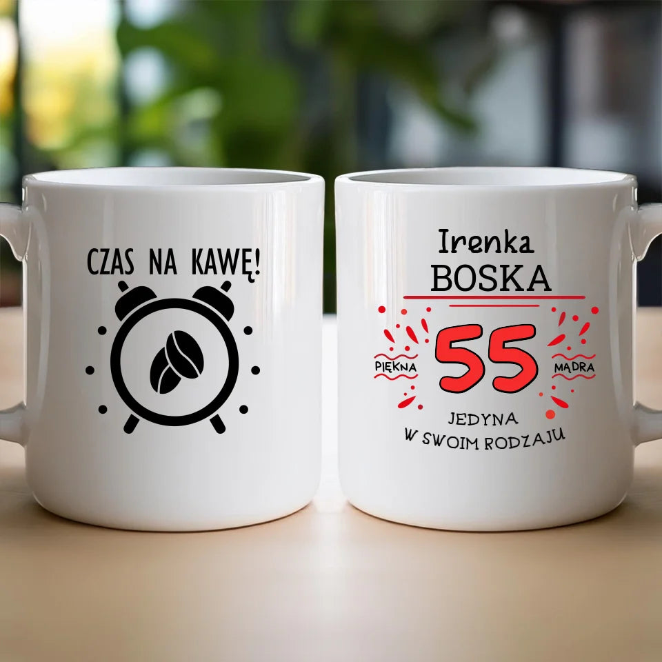 Kubek na Urodziny "Boska 55-tka", personalizowana