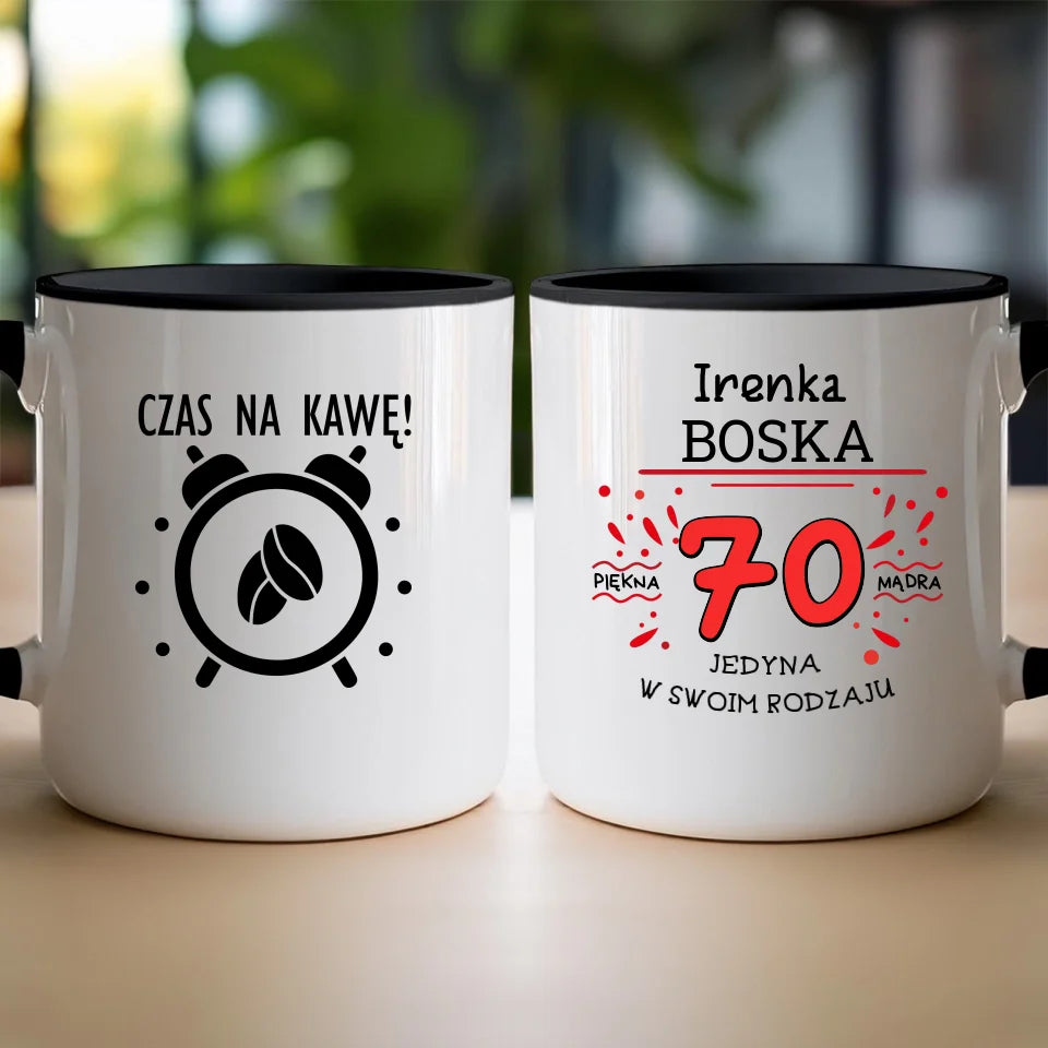 Kubek na Urodziny "Boska 70-tka", personalizowana