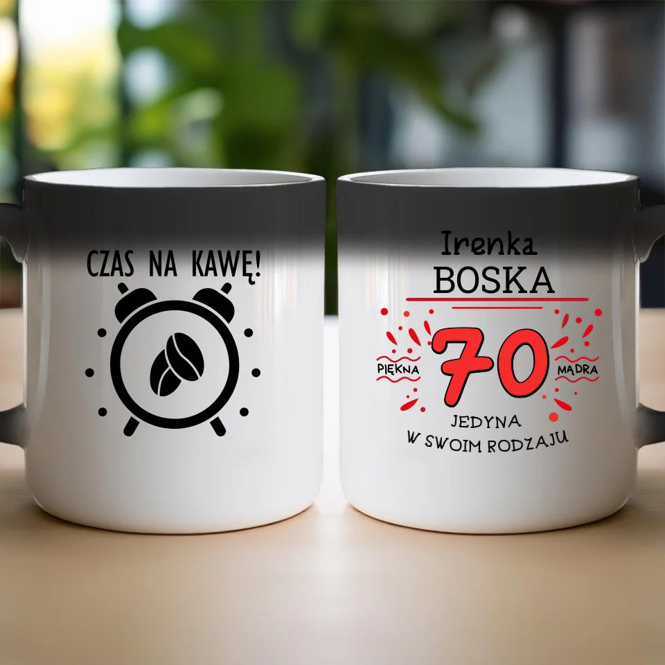 Kubek na Urodziny "Boska 70-tka", personalizowana