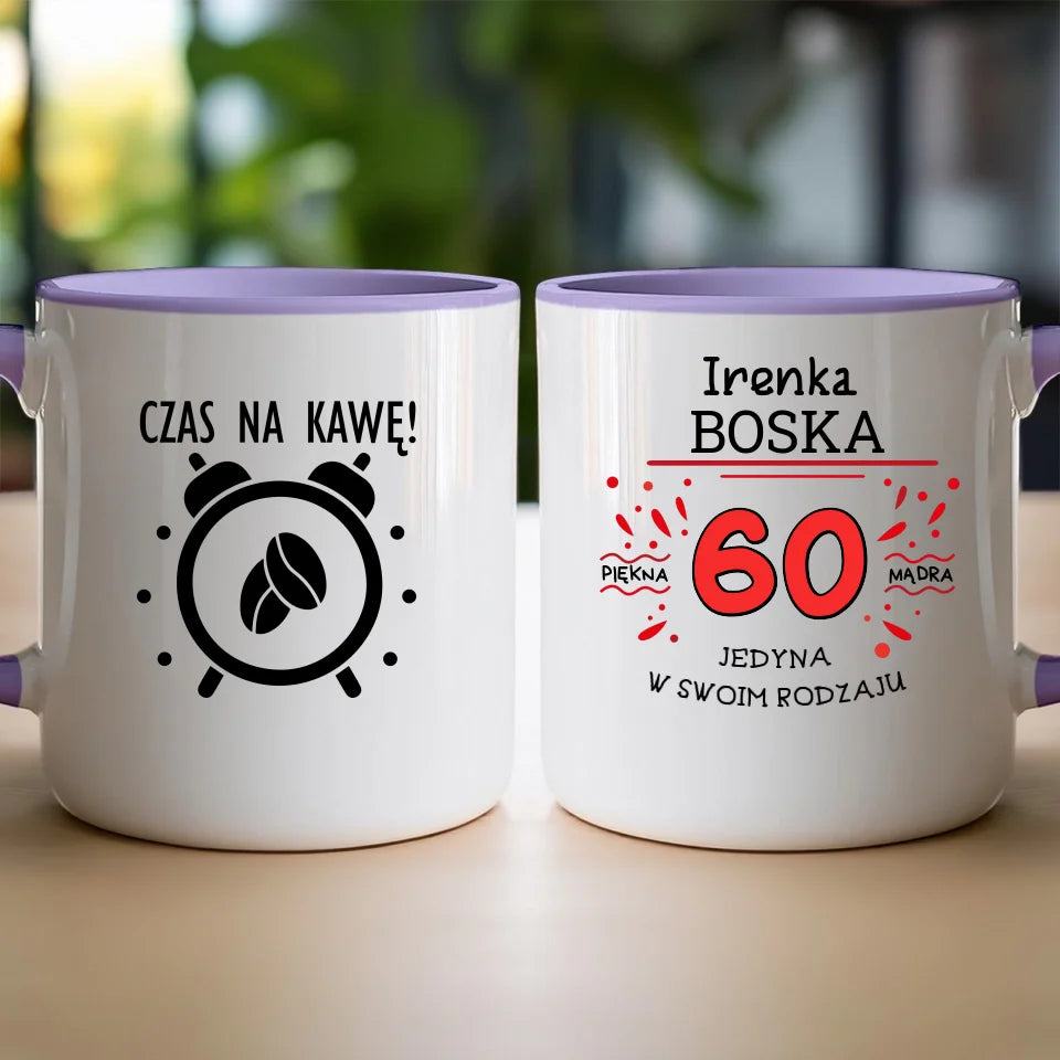 Kubek na Urodziny "Boska 60-tka", personalizowana