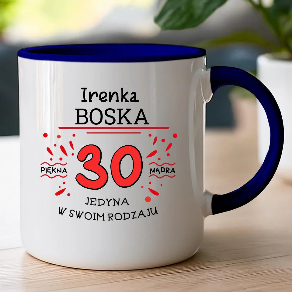 Kubek na Urodziny "Boska 30-tka", personalizowana