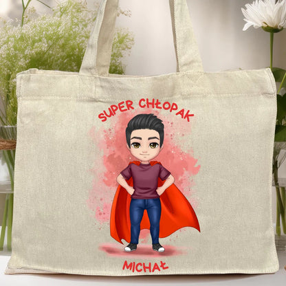 Torba z nadrukiem na Dzień Chłopaka "Super Chłopak", personalizowana