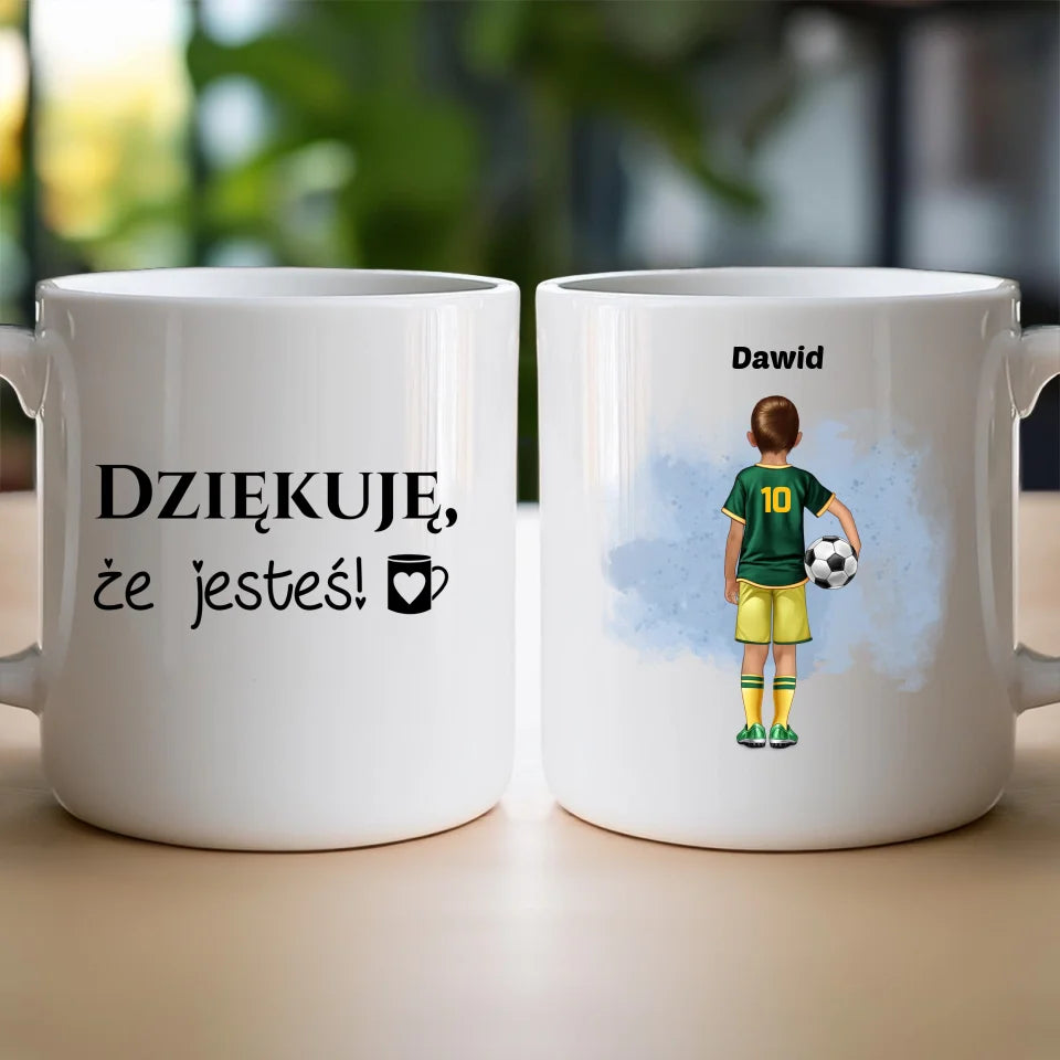 Kubek na Dzień Chłopaka "Piłkarz", personalizowany