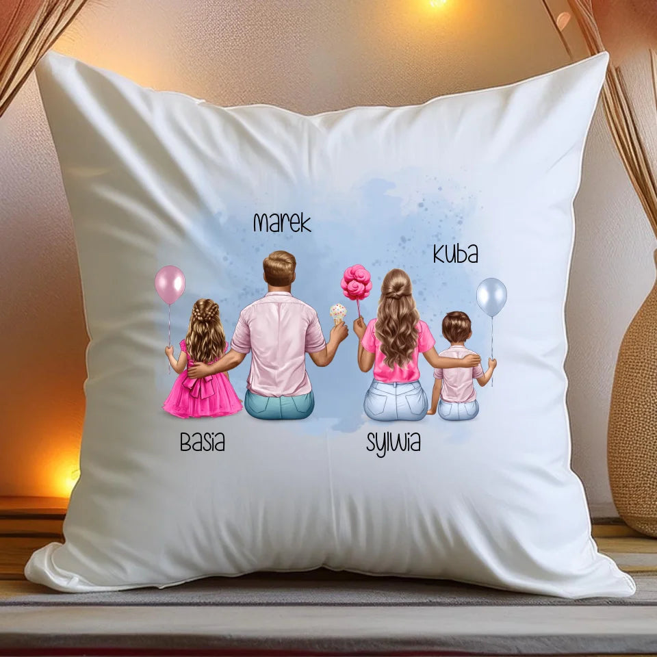 Torba z nadrukiem dla Rodziny "Mama, Tata + 2 dzieci", personalizowana