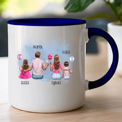 Kubek dla Rodziny "Mama, Tata + 2 dzieci", personalizowany