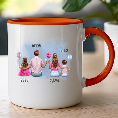 Kubek dla Rodziny "Mama, Tata + 2 dzieci", personalizowany