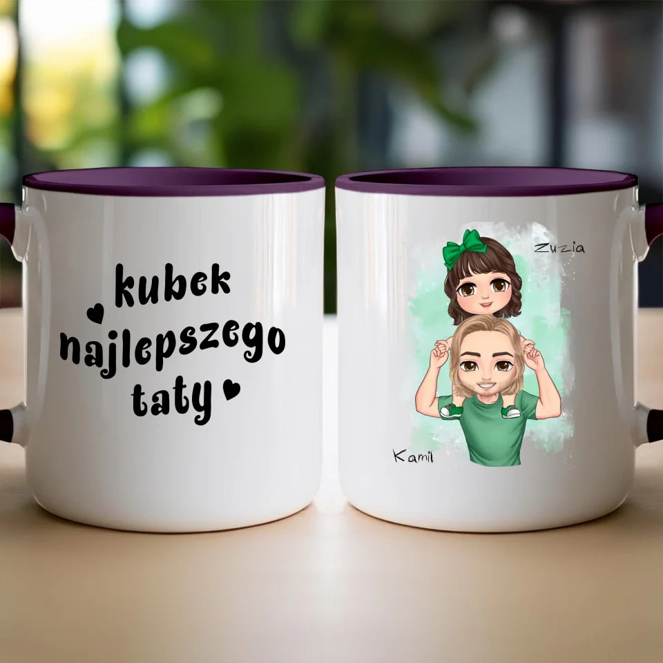 Personalizowany kubek na Dzień Ojca "Tata z dzieckiem na rękach"