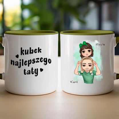 Personalizowany kubek na Dzień Ojca "Tata z dzieckiem na rękach"