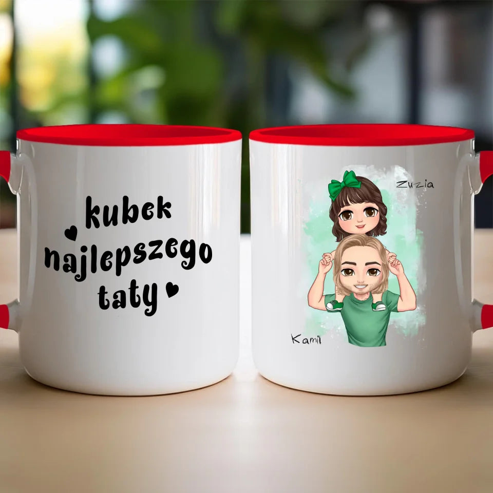 Personalizowany kubek na Dzień Ojca "Tata z dzieckiem na rękach"