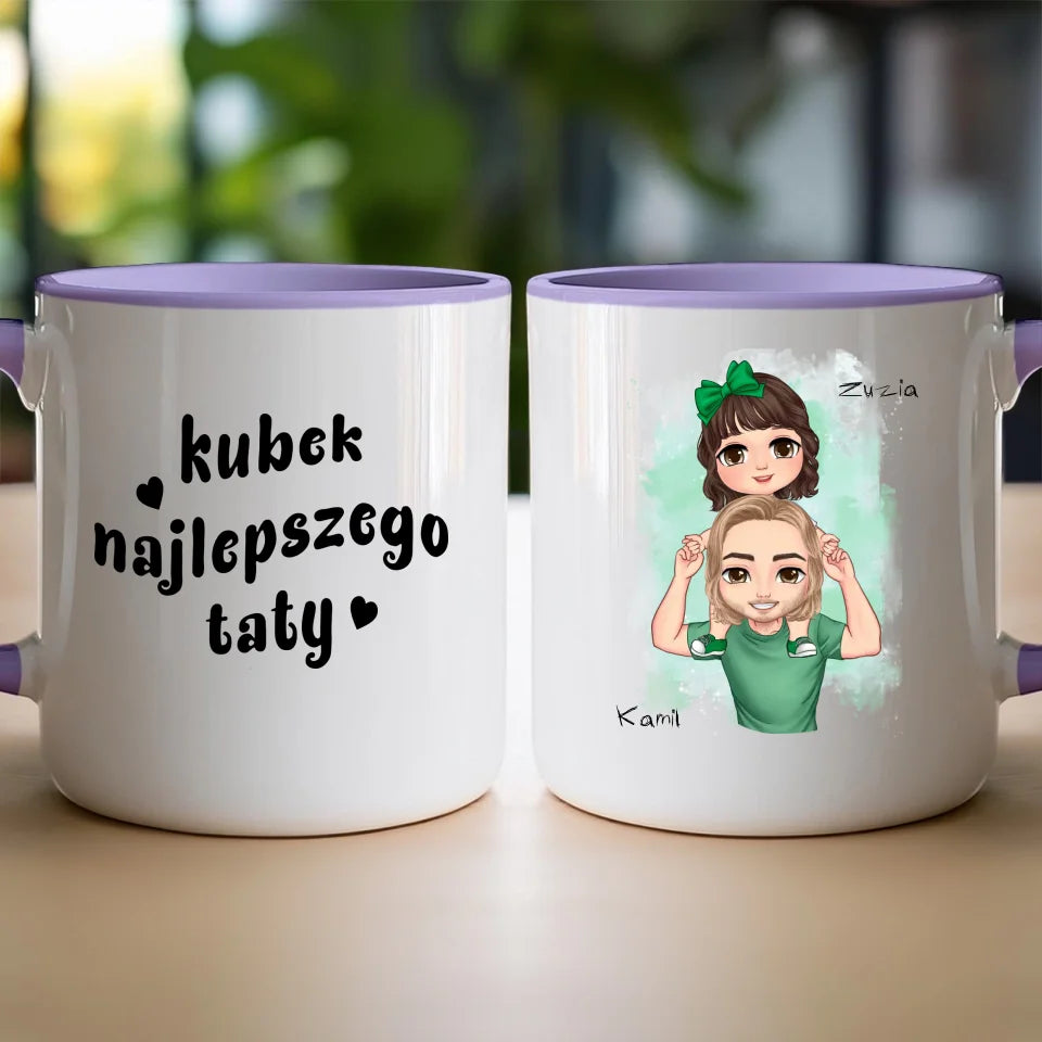 Personalizowany kubek na Dzień Ojca "Tata z dzieckiem na rękach"