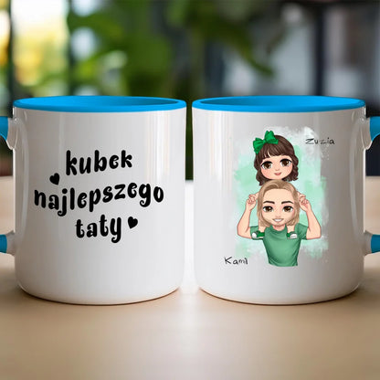 Personalizowany kubek na Dzień Ojca "Tata z dzieckiem na rękach"