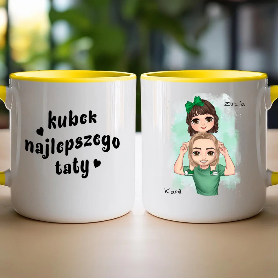 Personalizowany kubek na Dzień Ojca "Tata z dzieckiem na rękach"