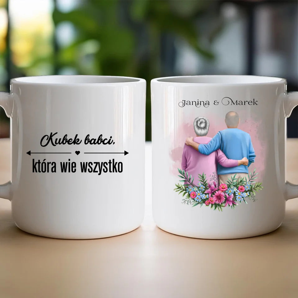 Personalizowany kubek dla Dziadków "Babcia i Dziadek w objęciach"