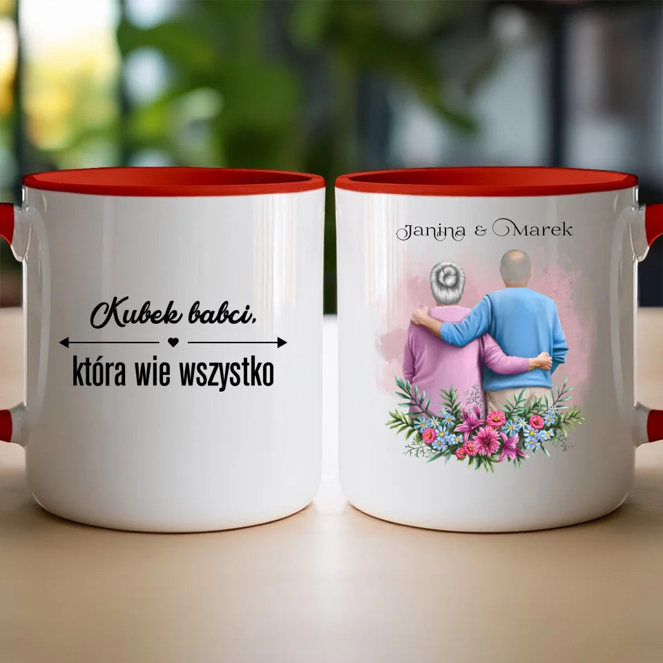 Personalizowany kubek dla Dziadków "Babcia i Dziadek w objęciach"