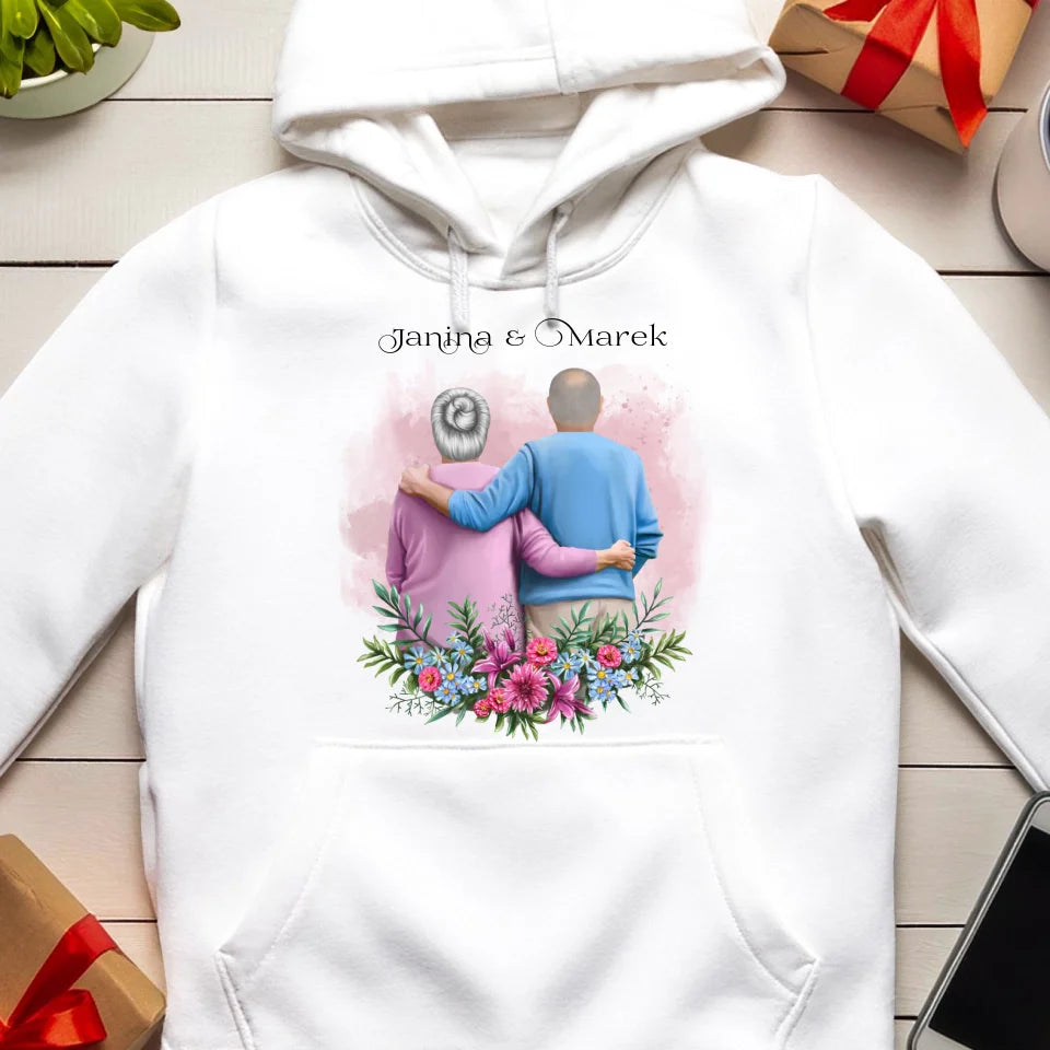 Personalizowana bluza kangur dla Dziadków "Babcia i Dziadek w objęciach"