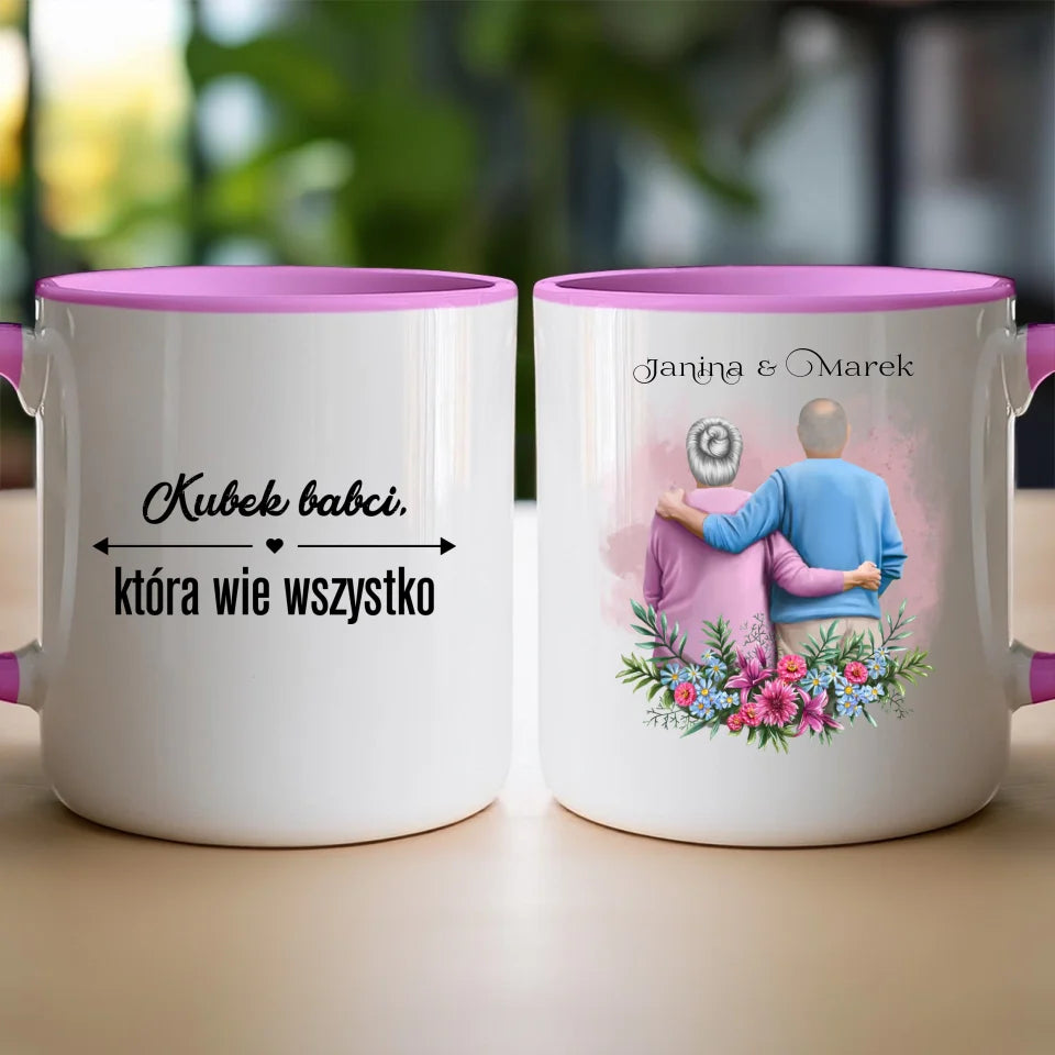 Personalizowany kubek dla Dziadków "Babcia i Dziadek w objęciach"