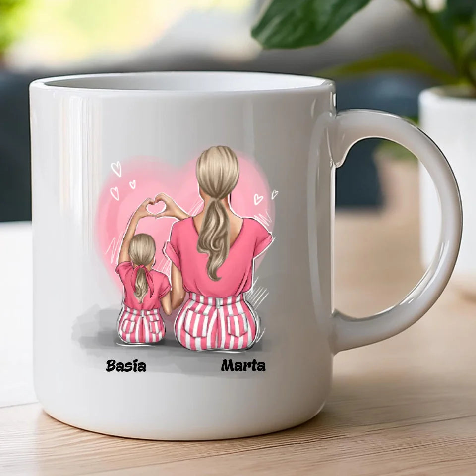 Personalizowany kubek na Dzień Matki "Mama z córką"