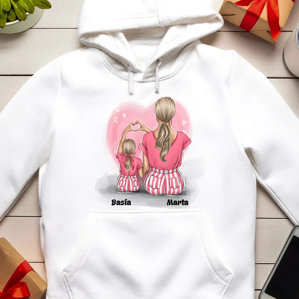 Personalizowana bluza kangur na Dzień Matki "Mama z córką"