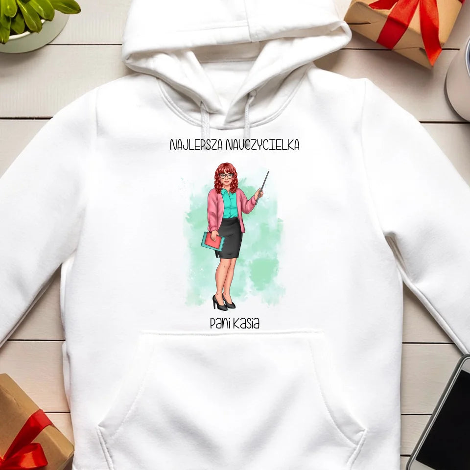 Personalizowana bluza kangur na Dzień Nauczyciela "Najlepsza nauczycielka"