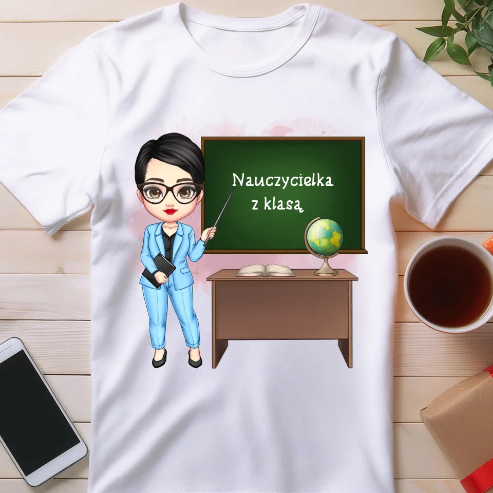 Personalizowana koszulka na Dzień Nauczyciela "Nauczycielka z klasą"