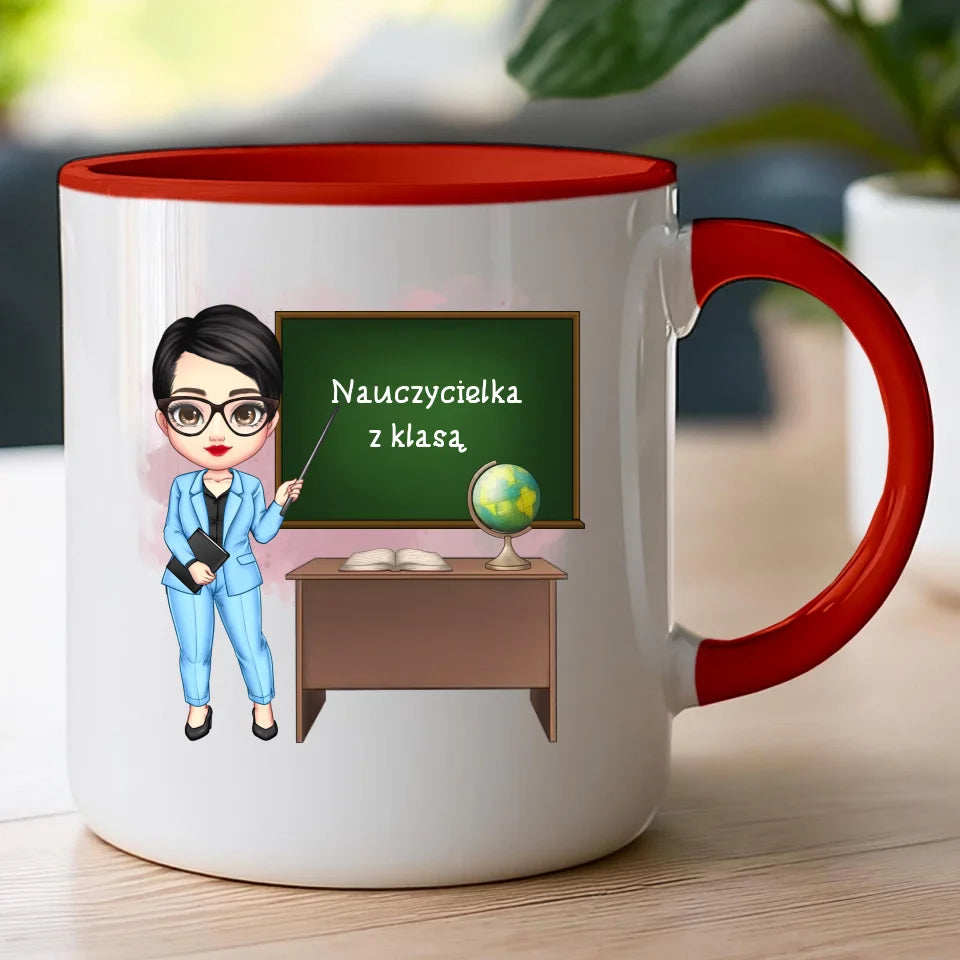 Personalizowany kubek na Dzień Nauczyciela "Nauczycielka z klasą"