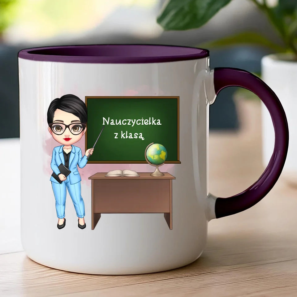 Personalizowany kubek na Dzień Nauczyciela "Nauczycielka z klasą"