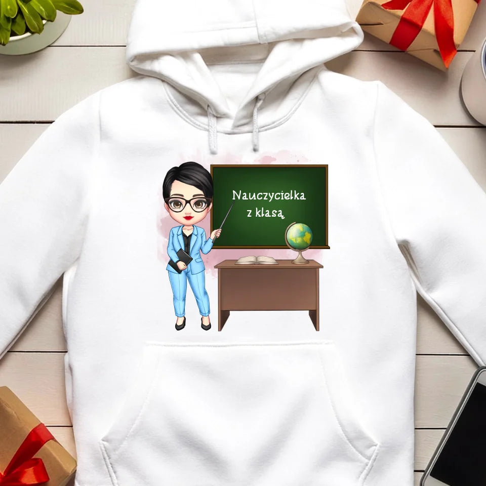 Personalizowana bluza kangur na Dzień Nauczyciela "Nauczycielka z klasą"