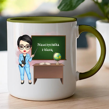 Personalizowany kubek na Dzień Nauczyciela "Nauczycielka z klasą"