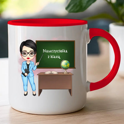 Personalizowany kubek na Dzień Nauczyciela "Nauczycielka z klasą"