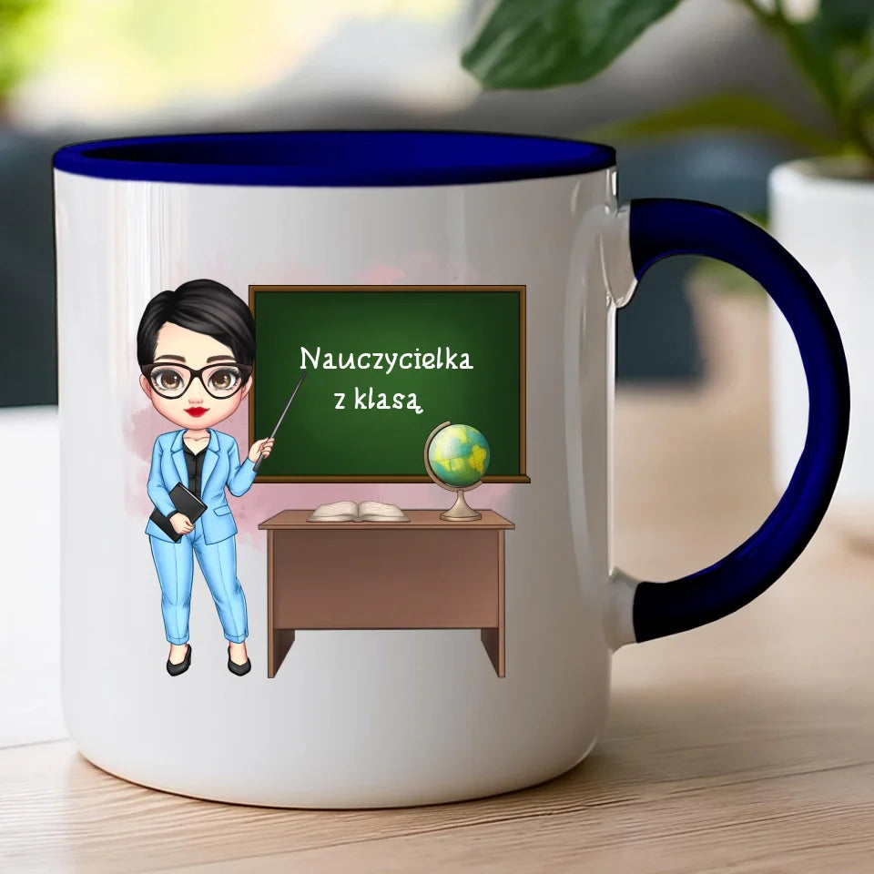 Personalizowany kubek na Dzień Nauczyciela "Nauczycielka z klasą"