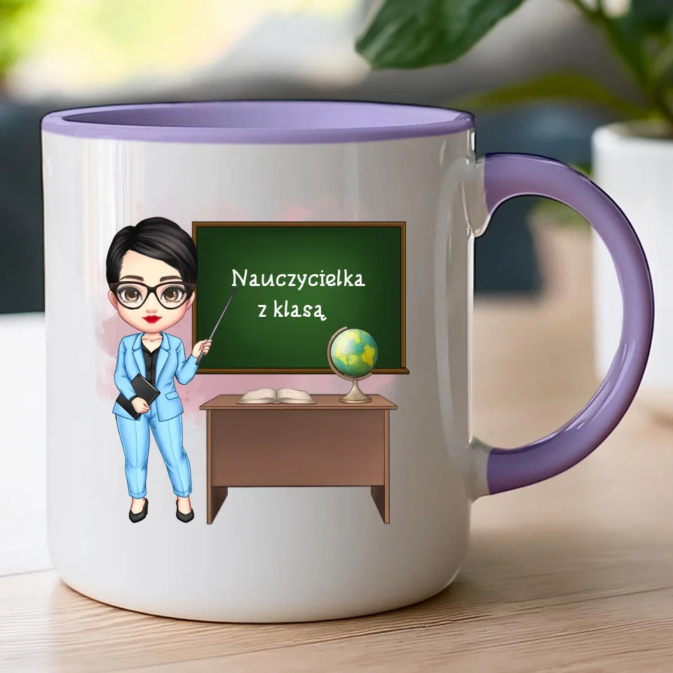 Personalizowany kubek na Dzień Nauczyciela "Nauczycielka z klasą"