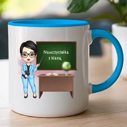 Personalizowany kubek na Dzień Nauczyciela "Nauczycielka z klasą"