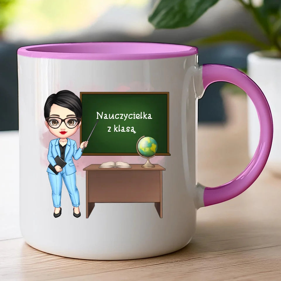 Personalizowany kubek na Dzień Nauczyciela "Nauczycielka z klasą"