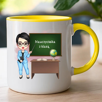 Personalizowany kubek na Dzień Nauczyciela "Nauczycielka z klasą"