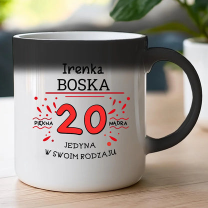 Kubek na Urodziny "Boska 20-tka", personalizowana