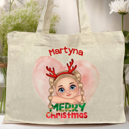 Torba personalizowana świąteczna dla dziewczynki #91