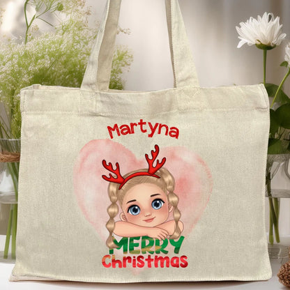 Torba personalizowana świąteczna dla dziewczynki #91