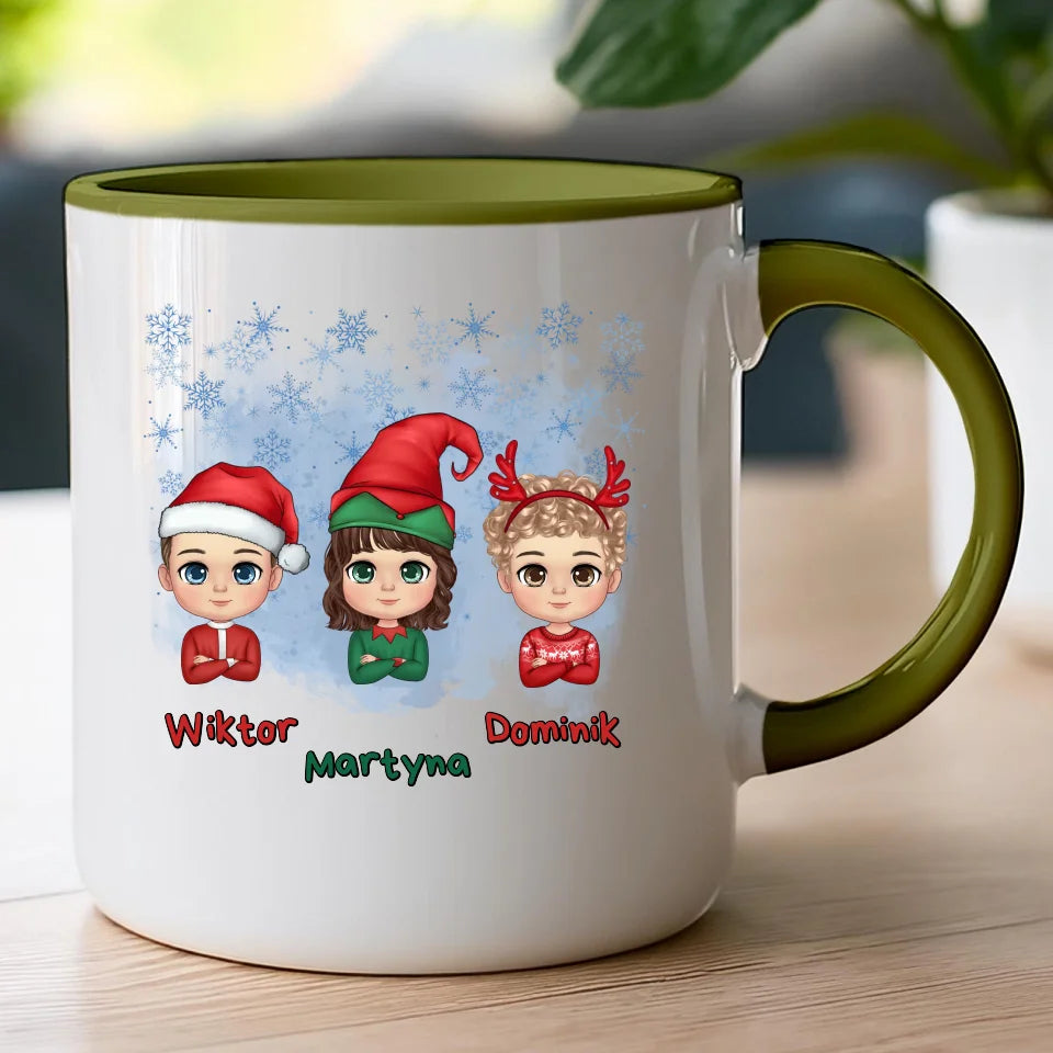 Kubek świąteczny dla dzieci "Mikołaj, Elf, Renifer", personalizowany