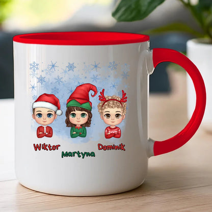 Kubek świąteczny dla dzieci "Mikołaj, Elf, Renifer", personalizowany